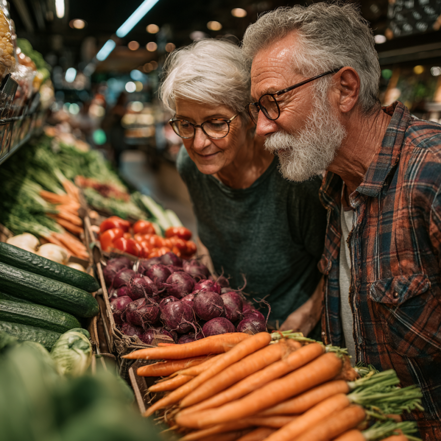 Група літніх людей під час спільного прийому їжі